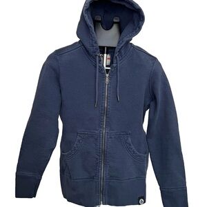 American Giant Women’s Full Zip Hoodie Sweatshirt USA Made Navy Blue Size M